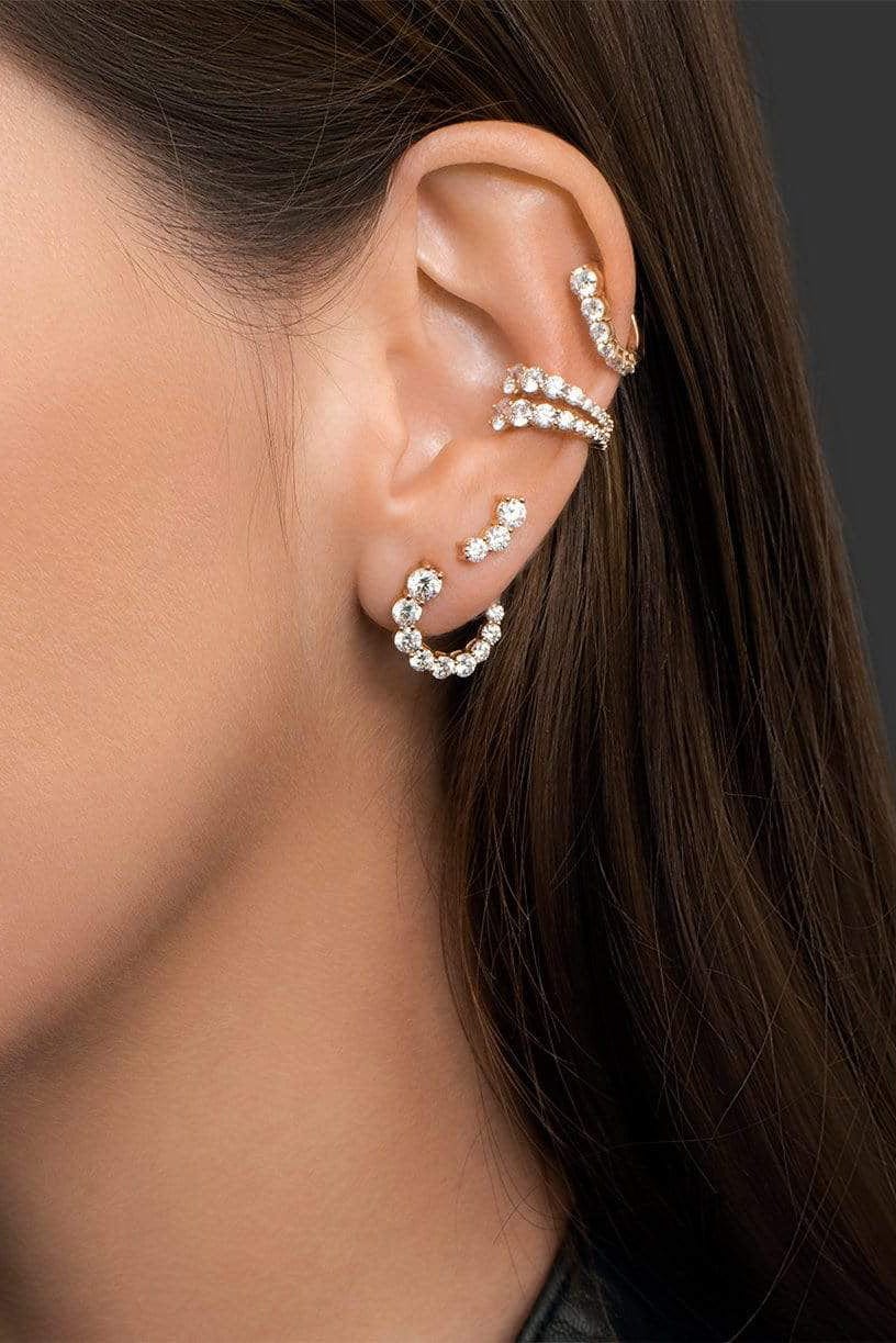 Aria Two Diamond Ear Cuff - White Gold - Image 2