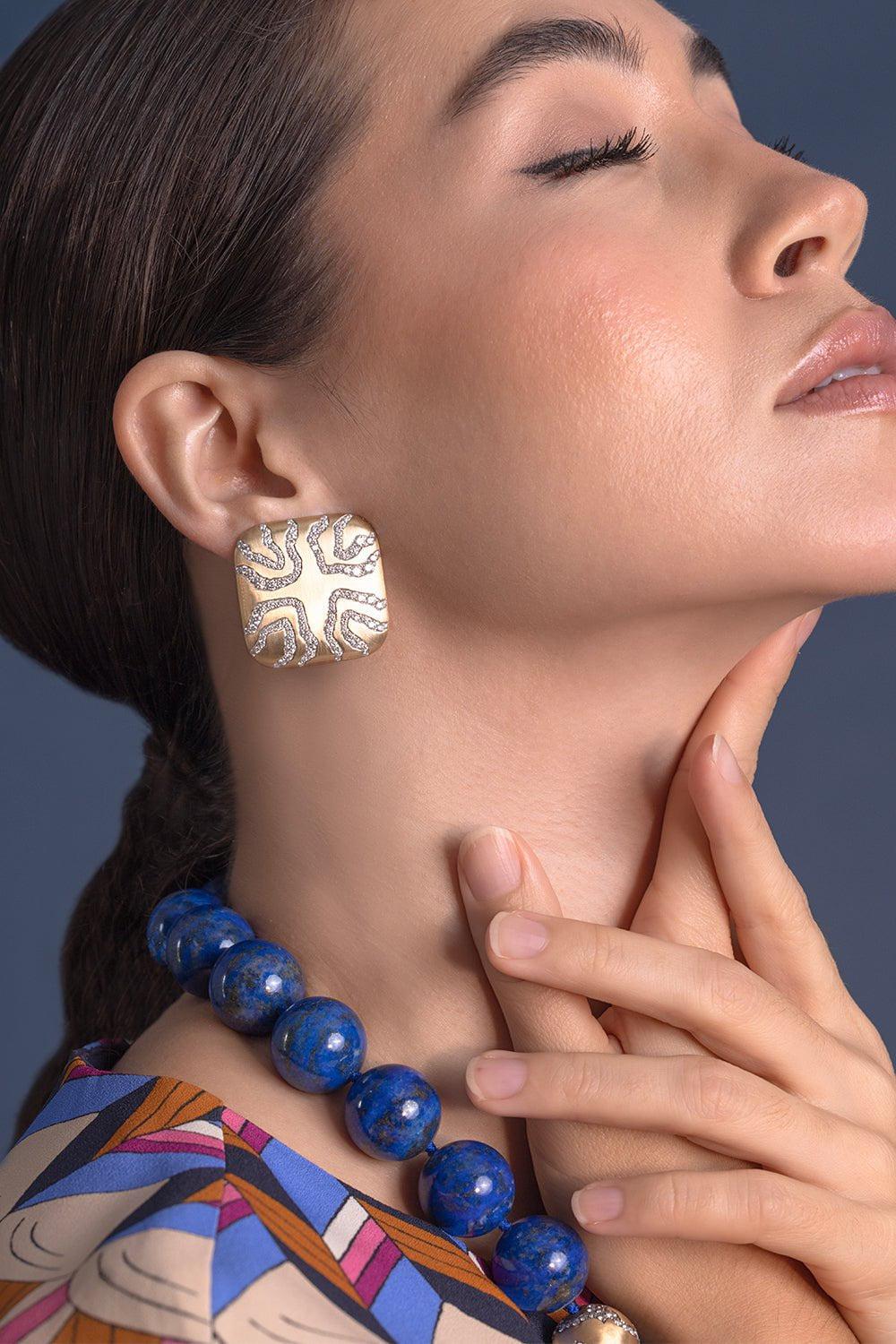 Cushion Diamond Eclipse Earrings - Image 3
