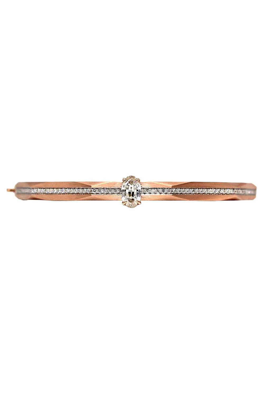 Diamond Enigma Geometric Oval Bangle Bracelet
