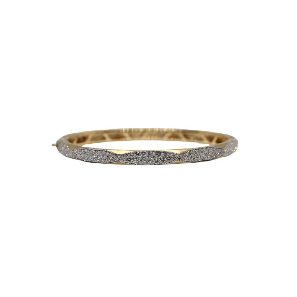 Diamond Half Micro Pave Enigma Bangle Bracelet