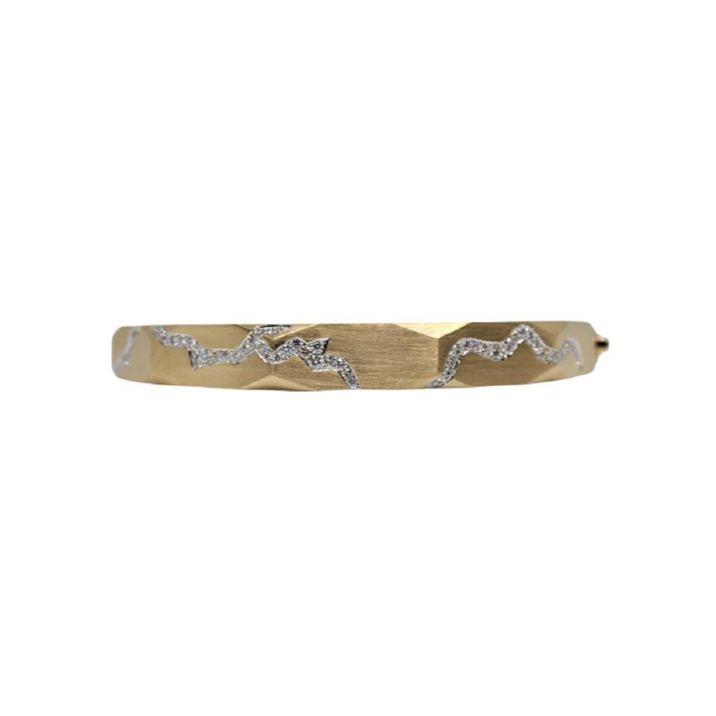 Diamond Kintsugi Bangle Bracelet