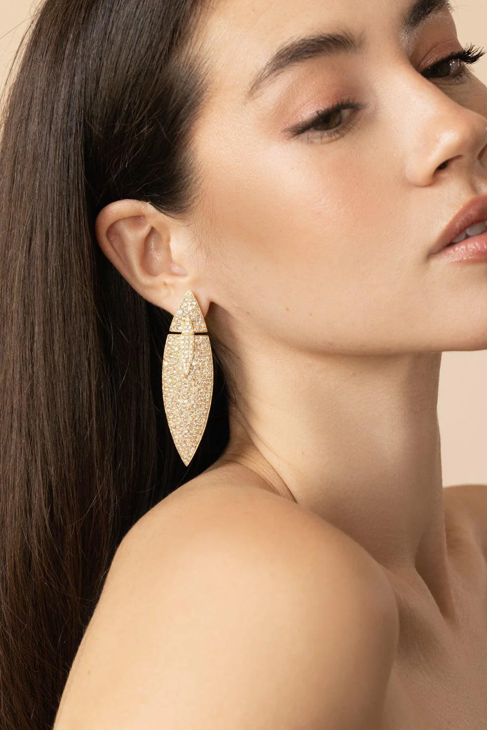Diamond Oval Earrings - Image 2