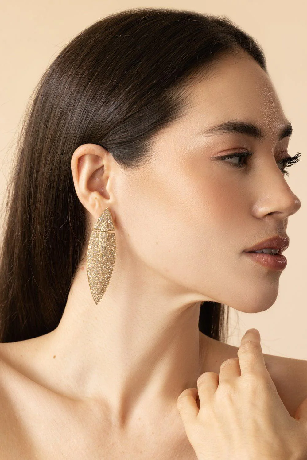 Diamond Oval Earrings - Image 4