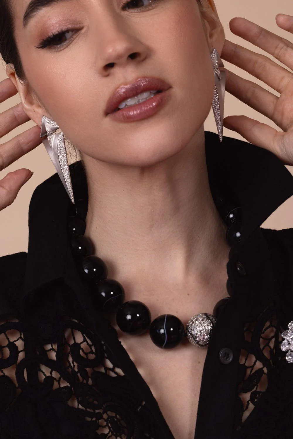 Diamond Triangle Earrings - Image 2