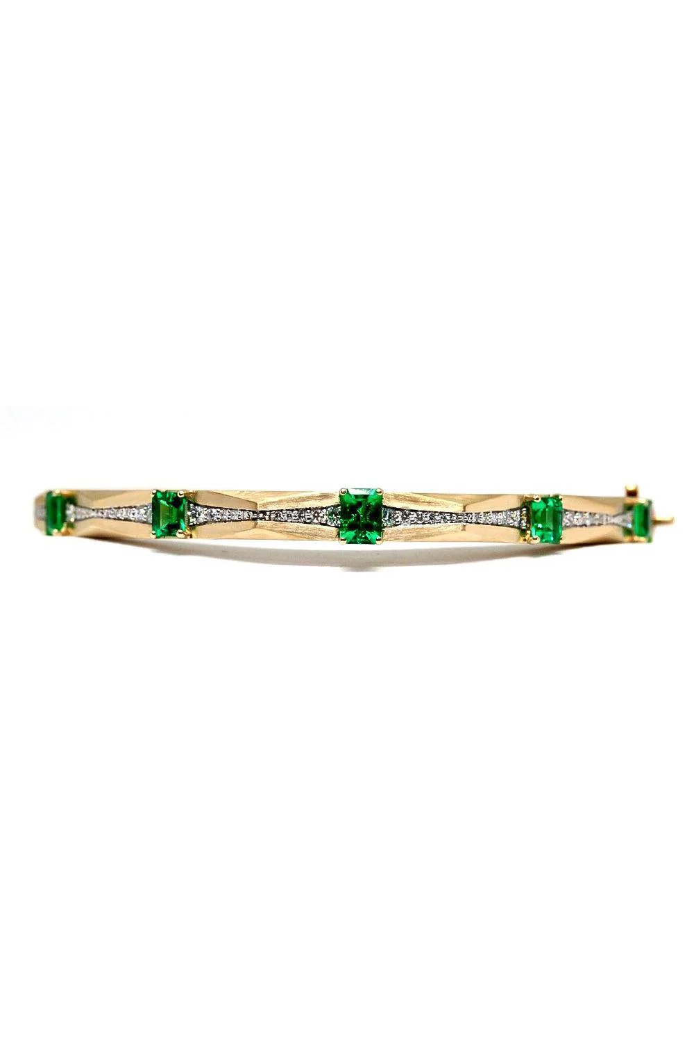 Emerald Five Enigma Octagon Bangle Bracelet
