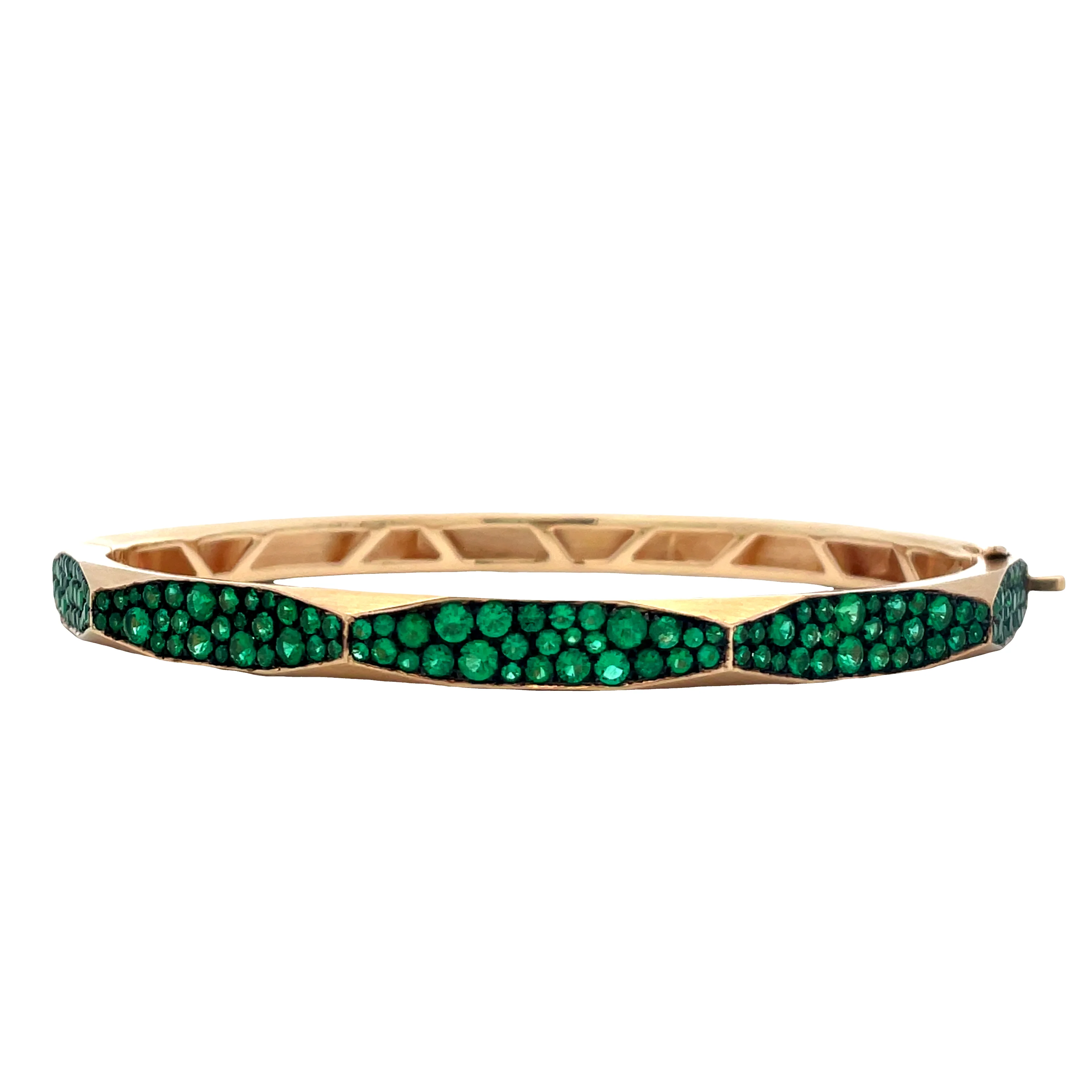 Emerald Micro Pave Enigma Bangle Bracelet