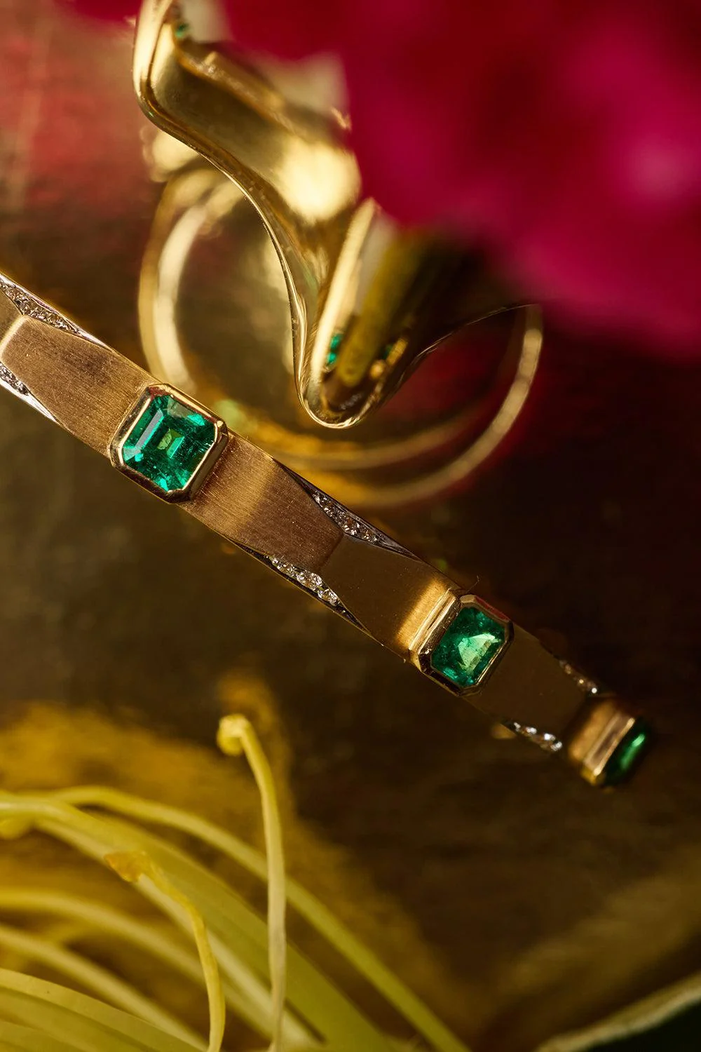 Emerald Octagon Enigma Bangle Bracelet - Image 4