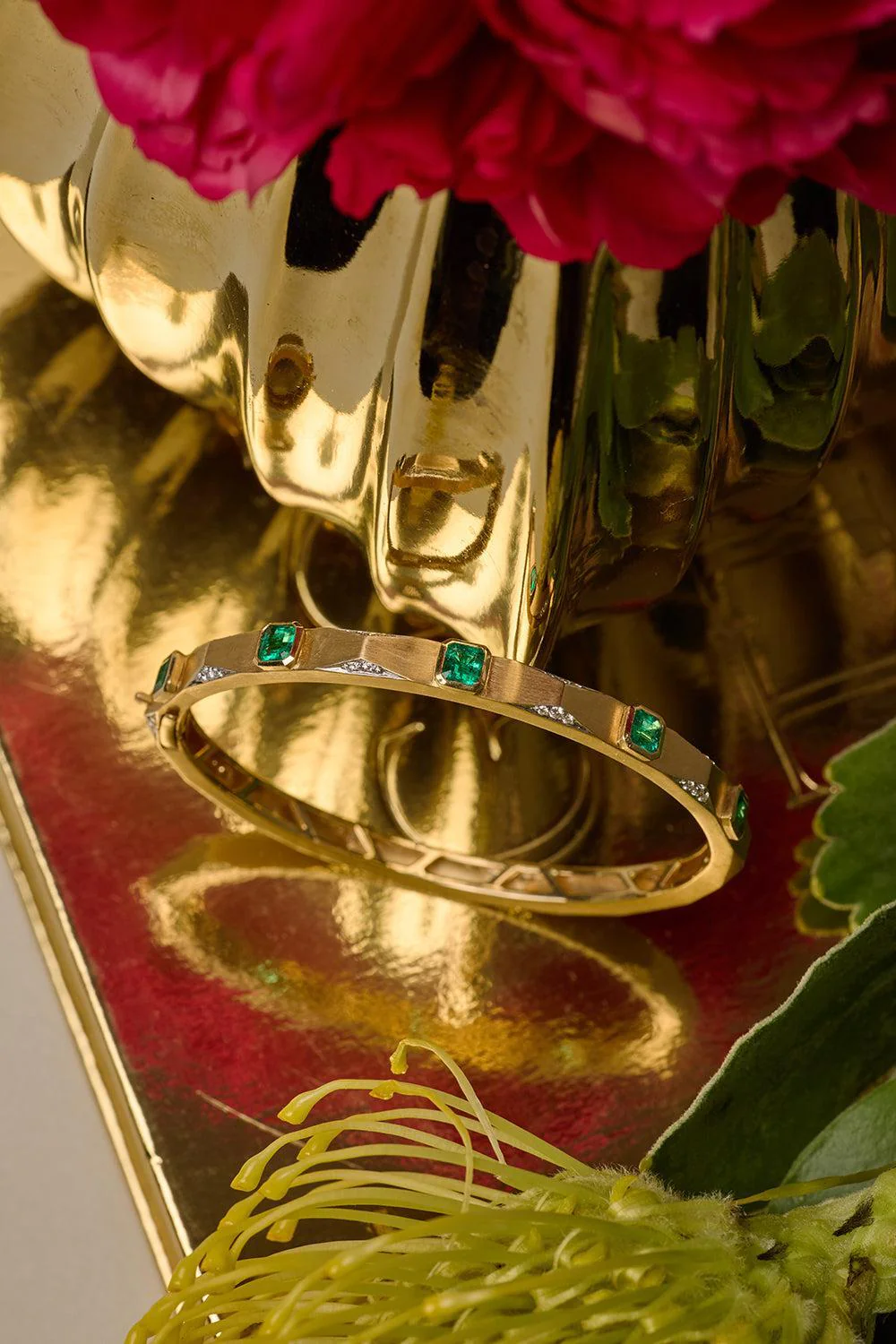 Emerald Octagon Enigma Bangle Bracelet - Image 5
