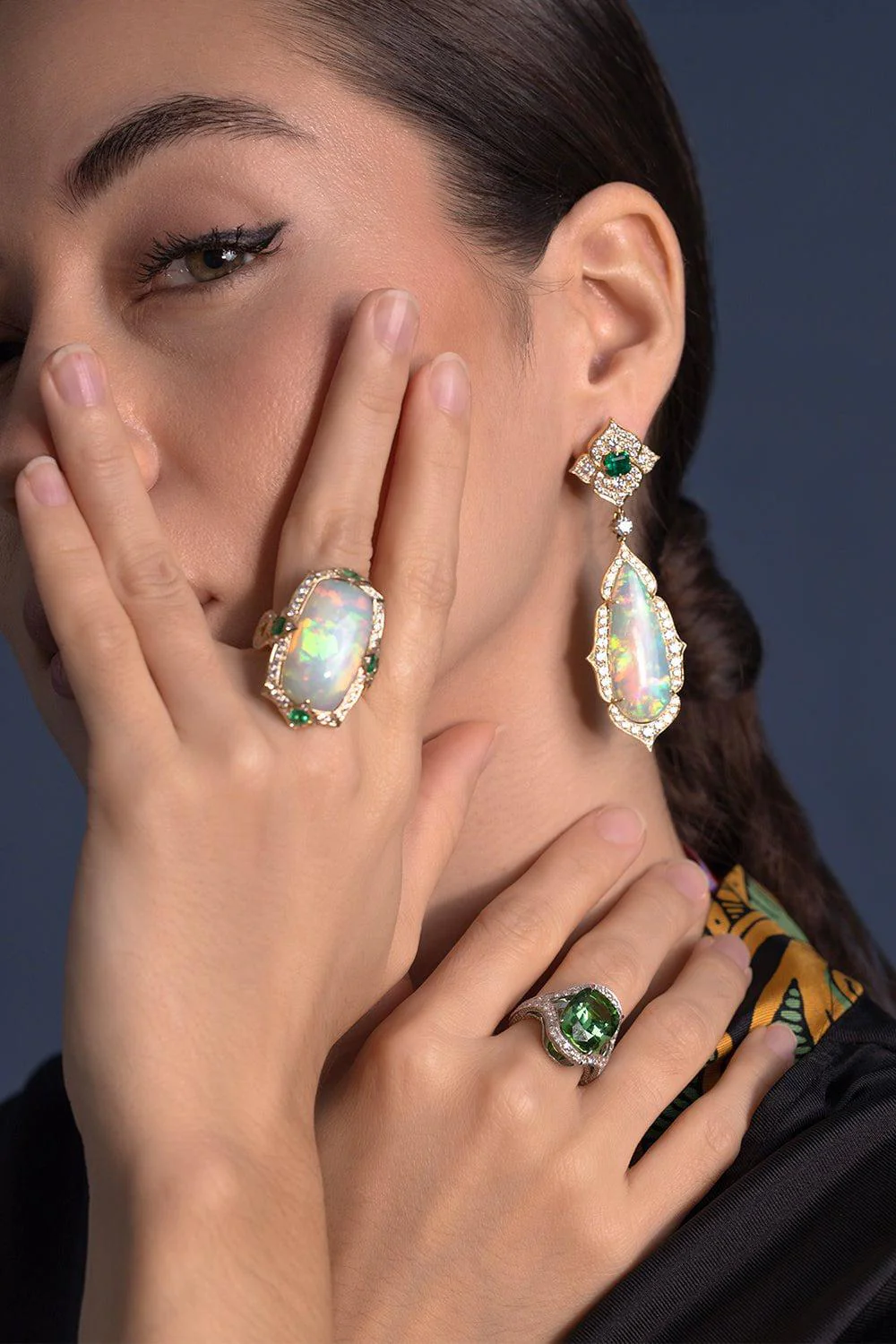 Emerald Opal Earrings - Image 3