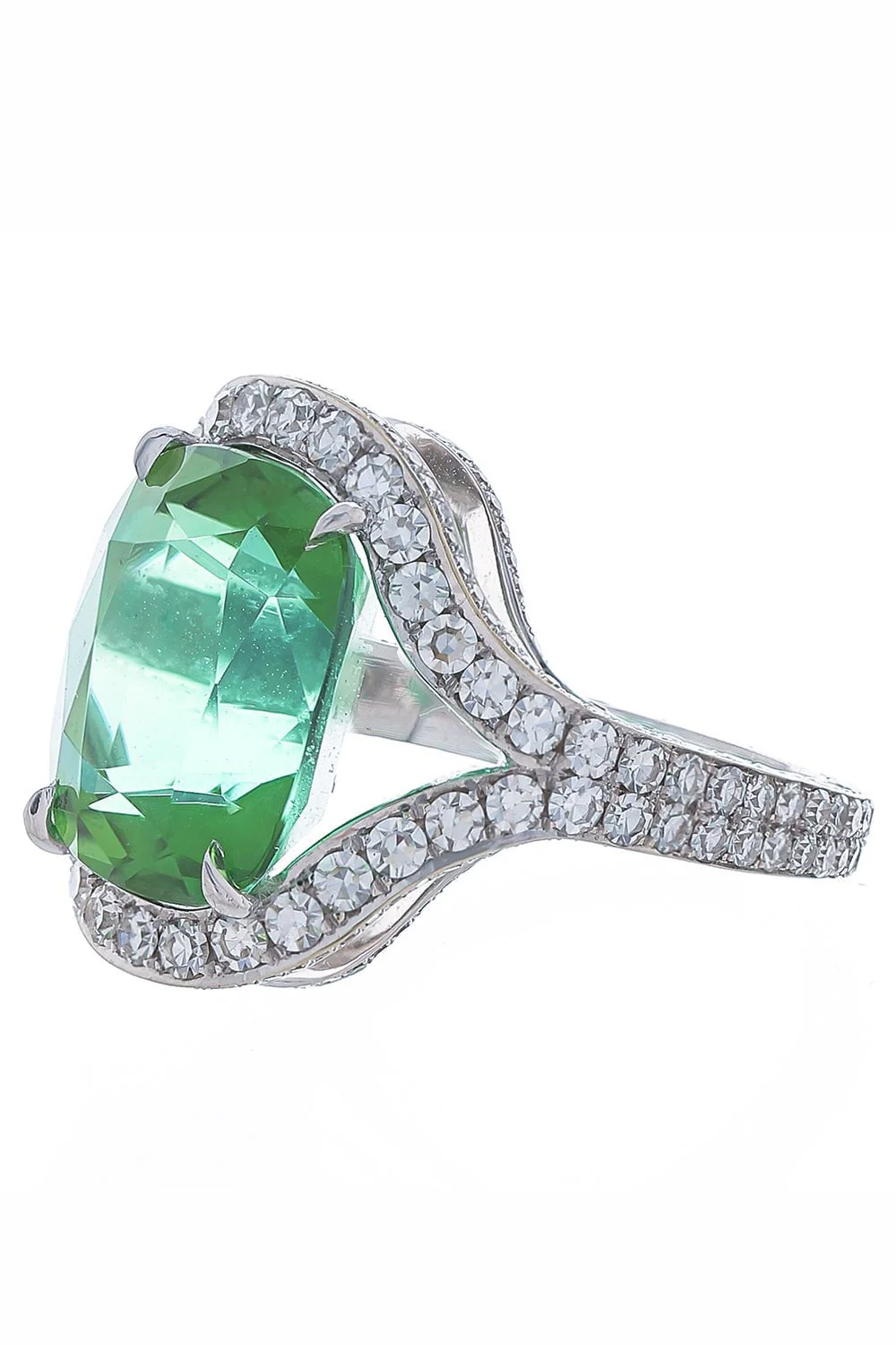 Mint Tourmaline Diamond Ring - Image 5