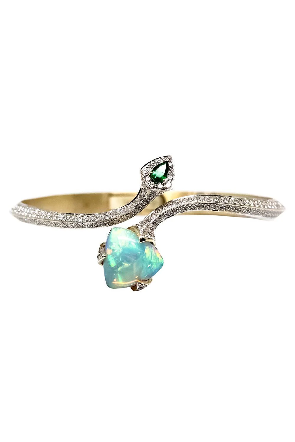 Opal Emerald Bangle Bracelet