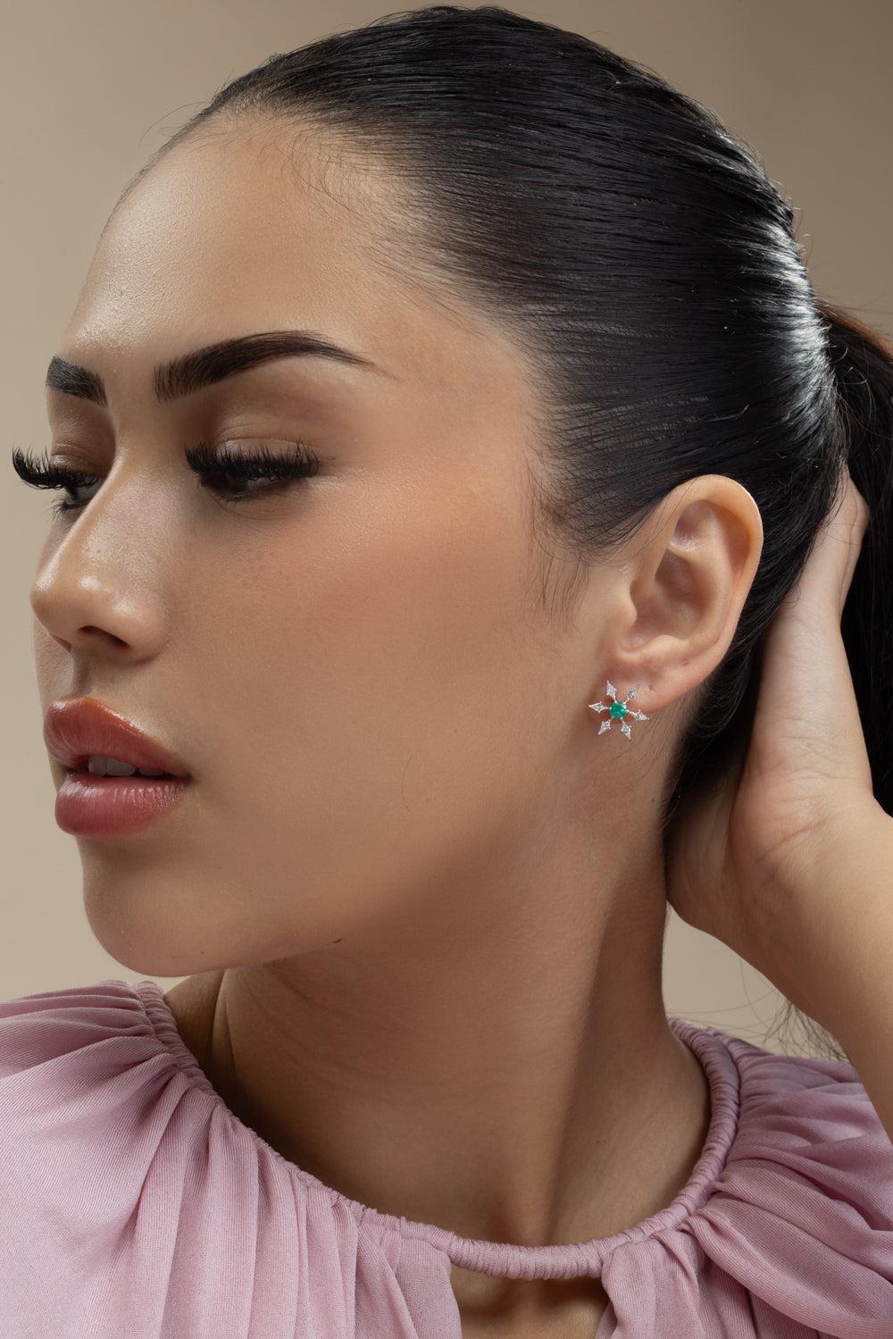Paraiba Brazil Diamond Kite Stars Earrings - Image 4