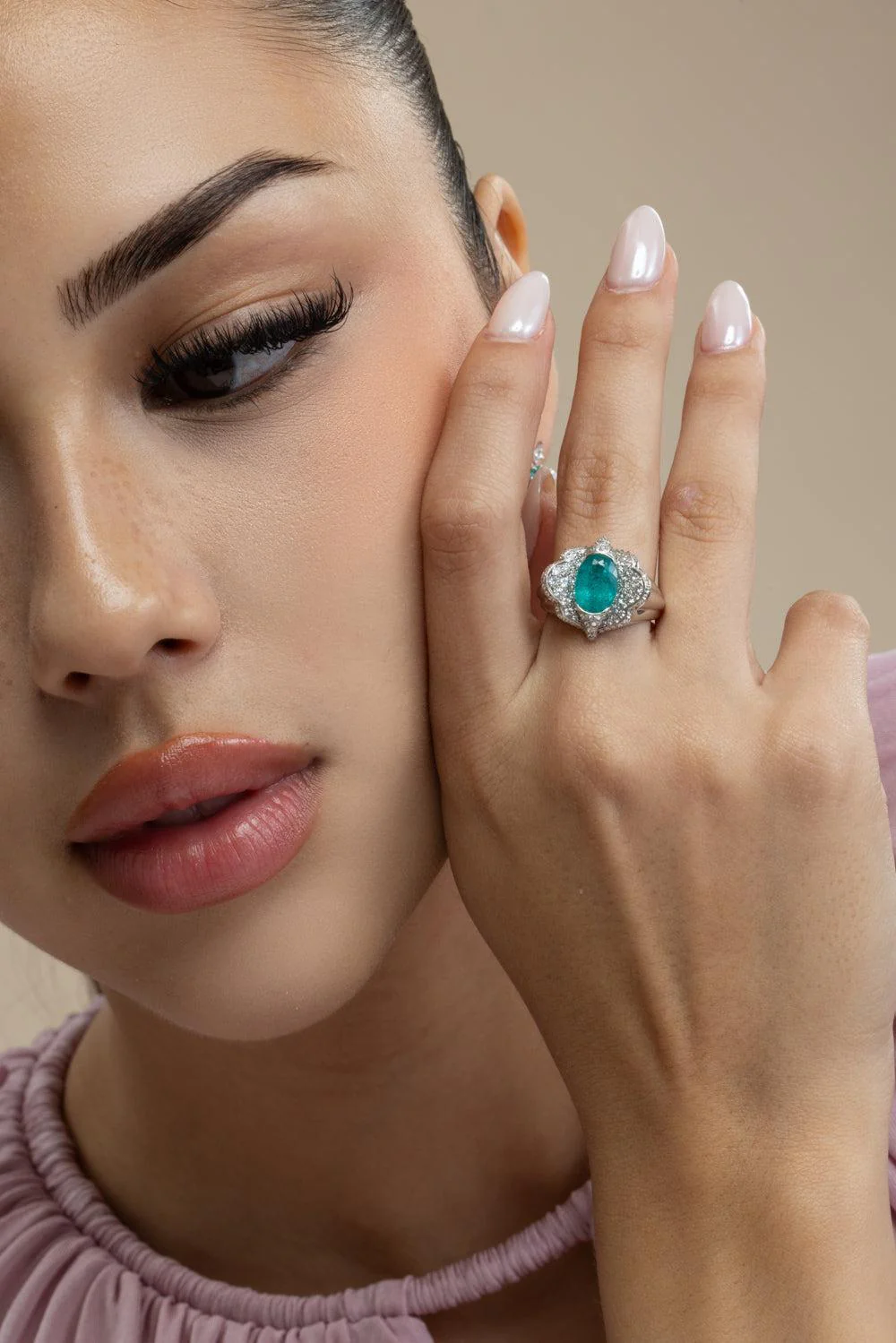 Paraiba Brazil Diamond Ring