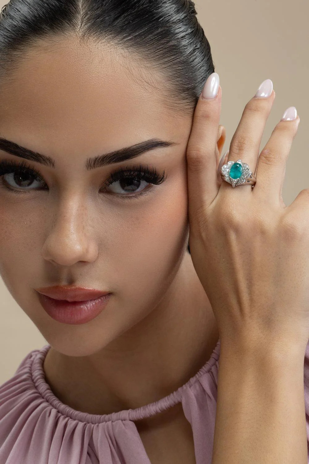 Paraiba Brazil Diamond Ring - Image 3