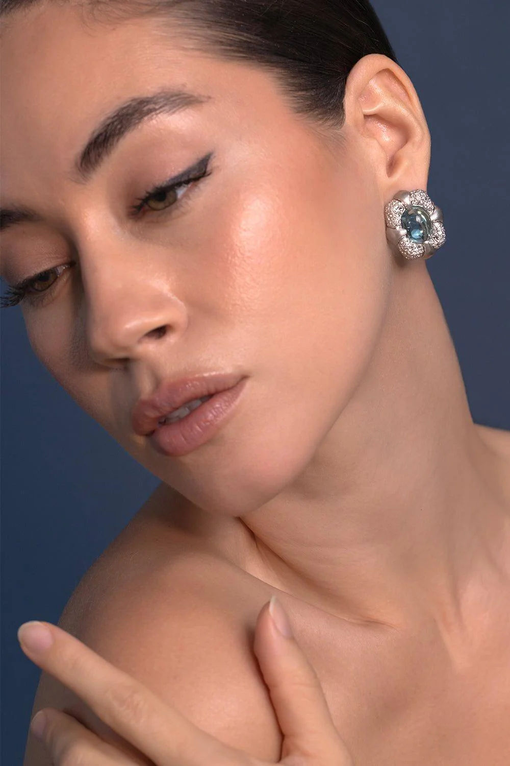 Paraiba Tourmaline Button Earrings - Image 3