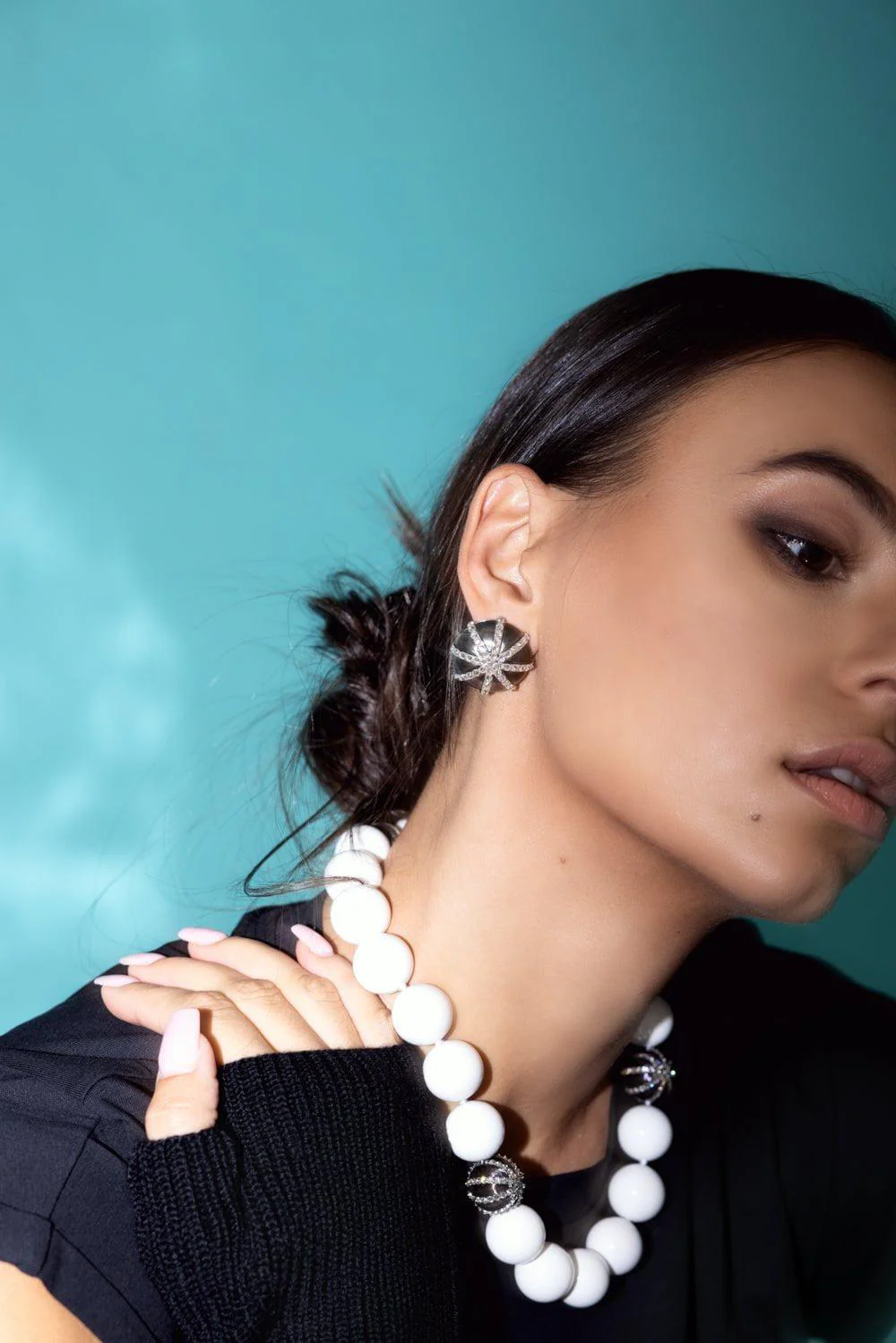 Reverse Set Dome Button Earrings - Image 3