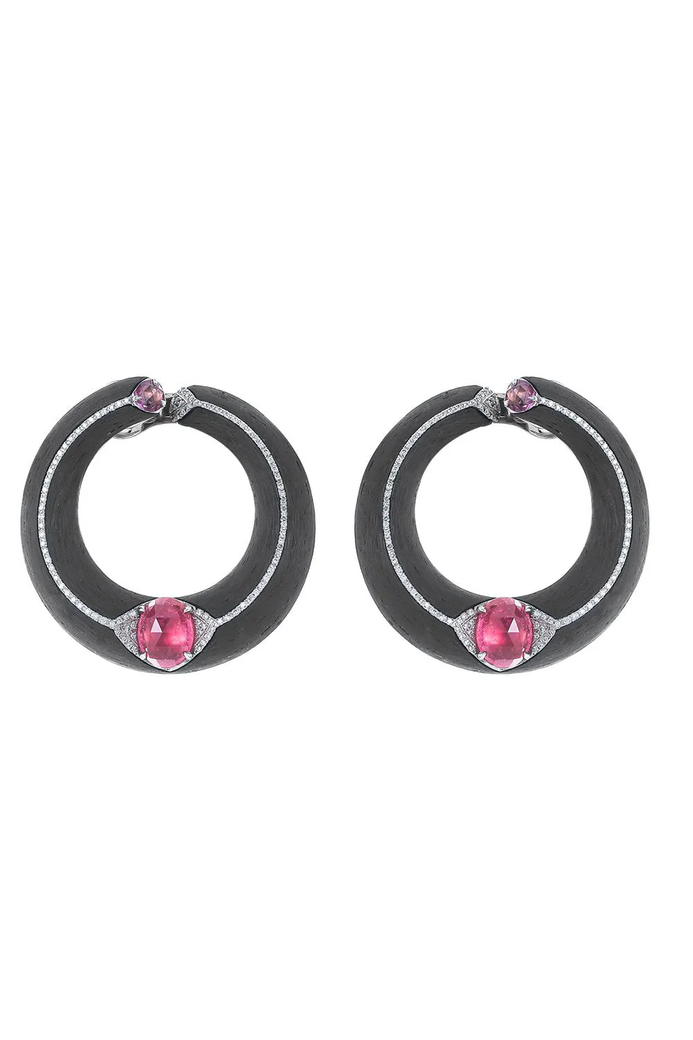 Rubellite Creole Earrings