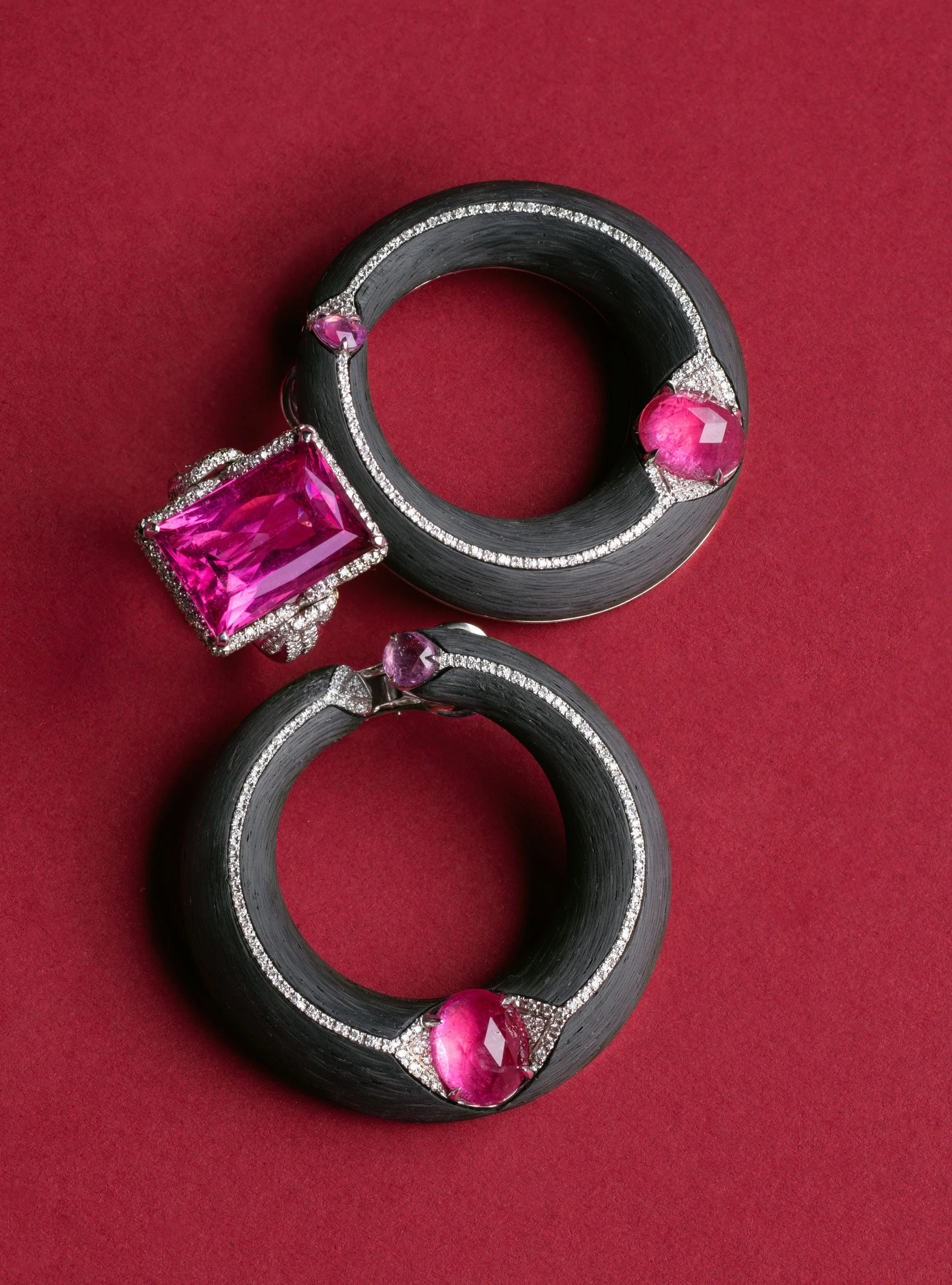 Rubellite Creole Earrings - Image 2