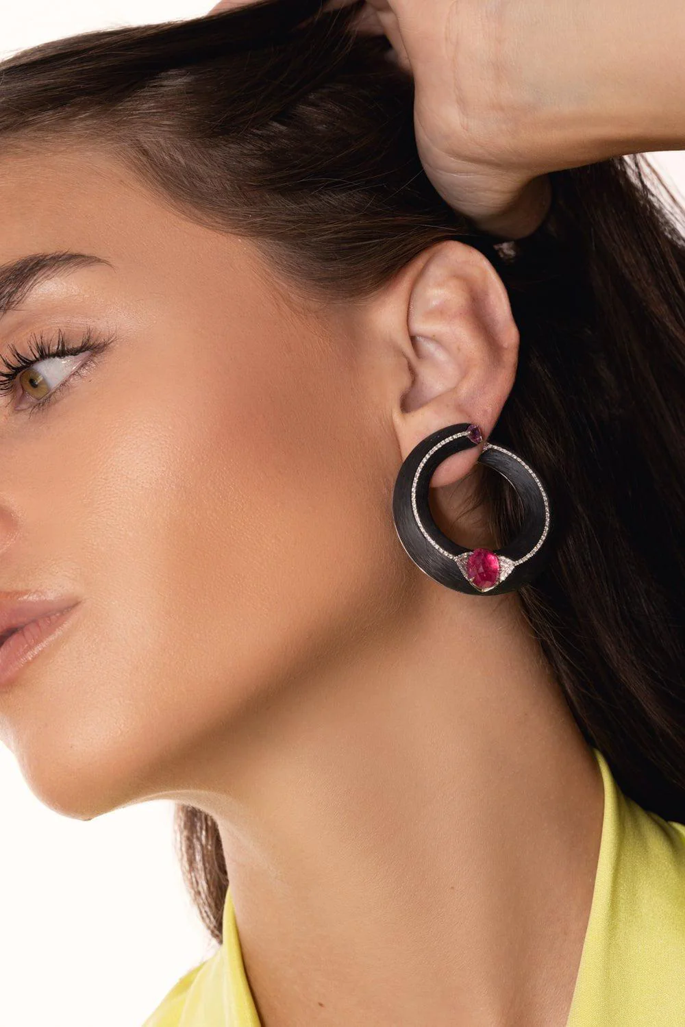 Rubellite Creole Earrings - Image 3