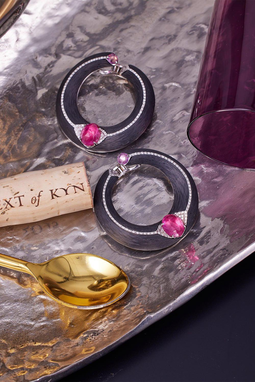 Rubellite Creole Earrings - Image 6