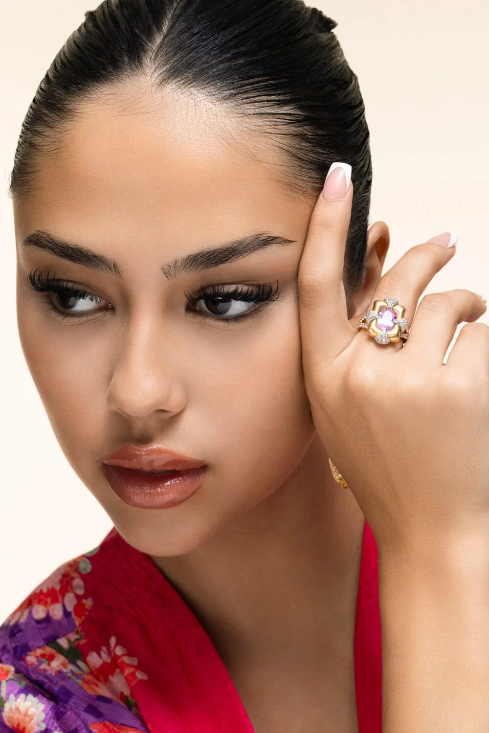 Spinel Diamond Four Corner Ring - Image 3