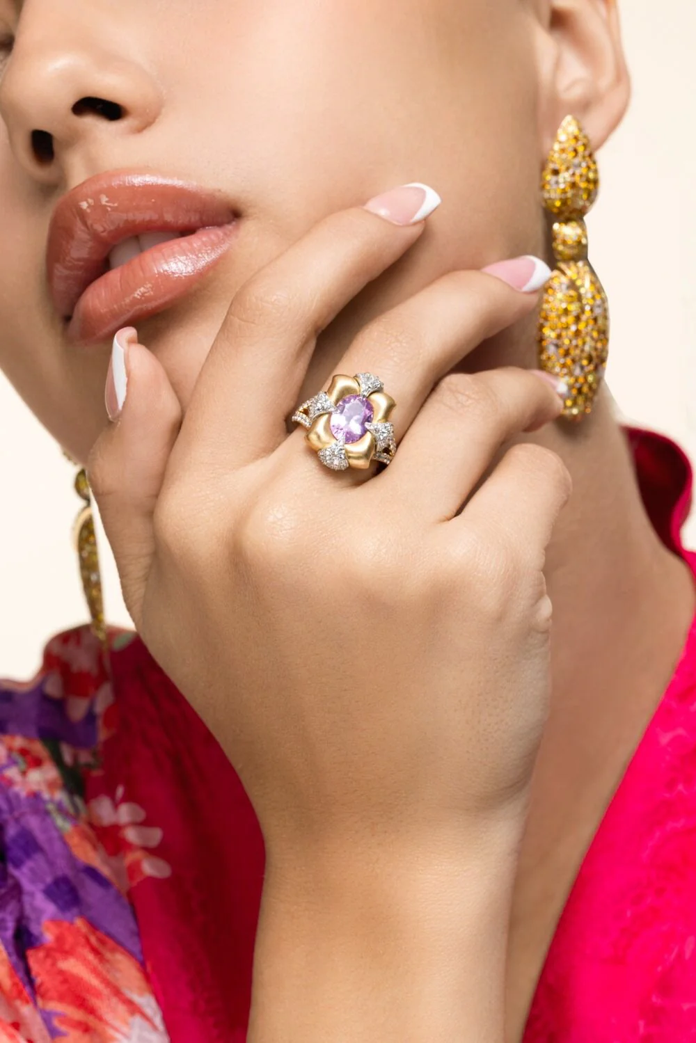Spinel Diamond Four Corner Ring - Image 4