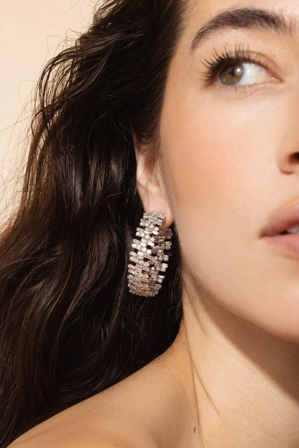 Step Up Diamond Hoop Earrings - Image 4
