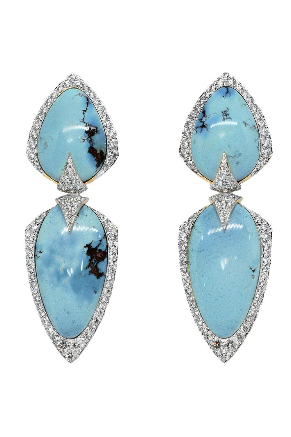 Turquoise Diamond Drop Earrings