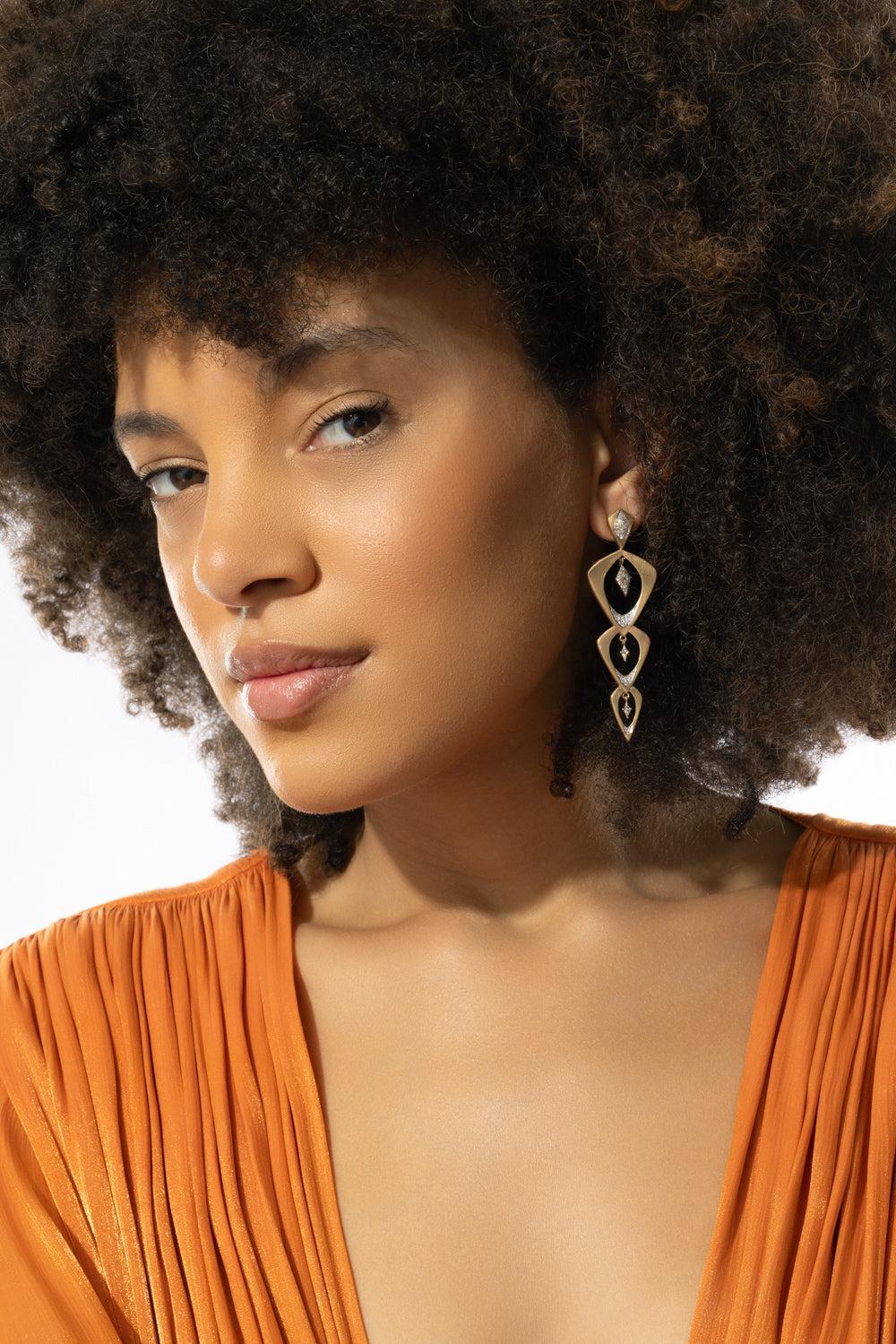 Wicker 3 Layer Earrings - Image 3