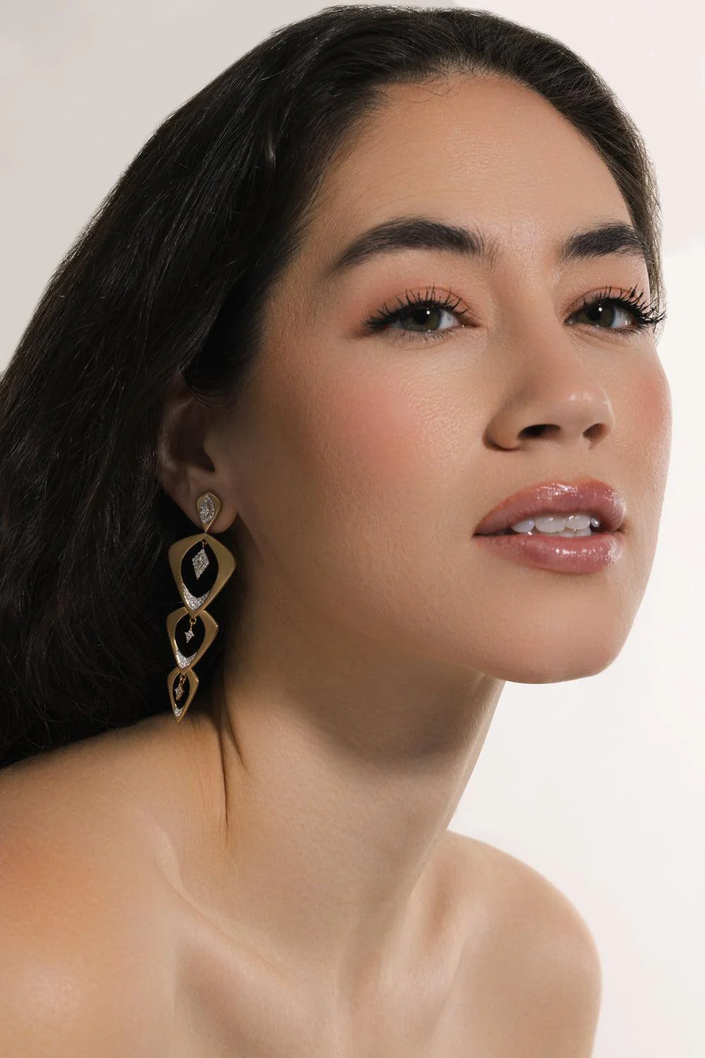 "Wicker" Three Layer Earrings - Image 2