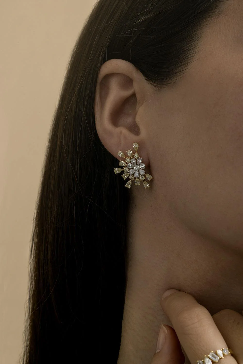 Diamond Flower Earrings - Image 4