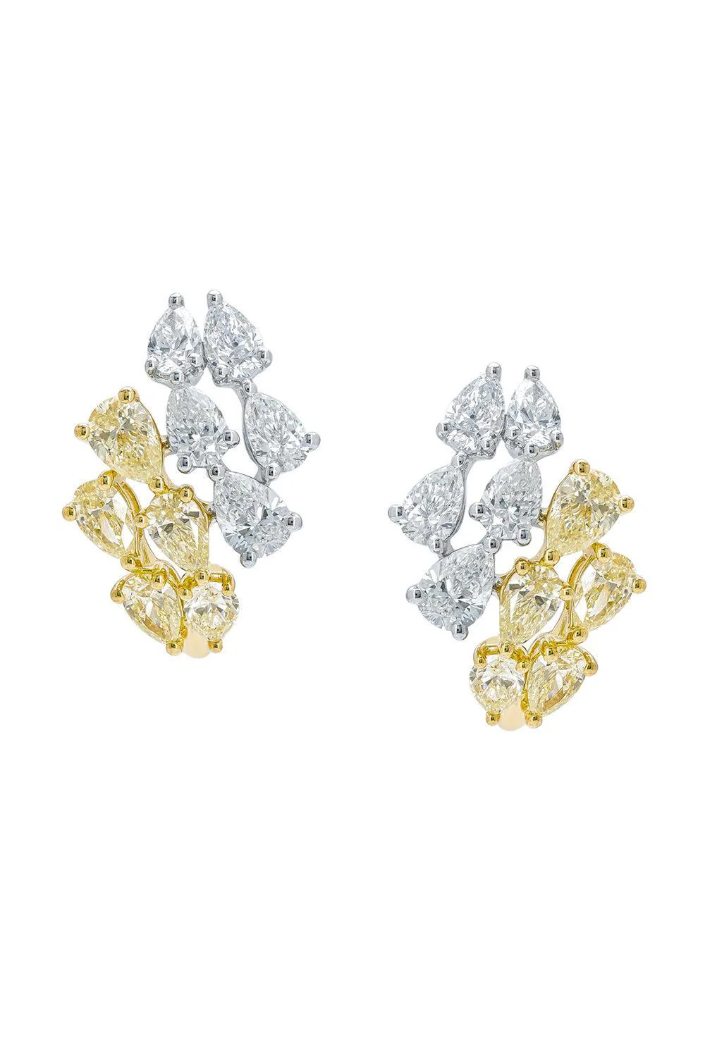 Diamond Mixed Metal Huggie Earrings