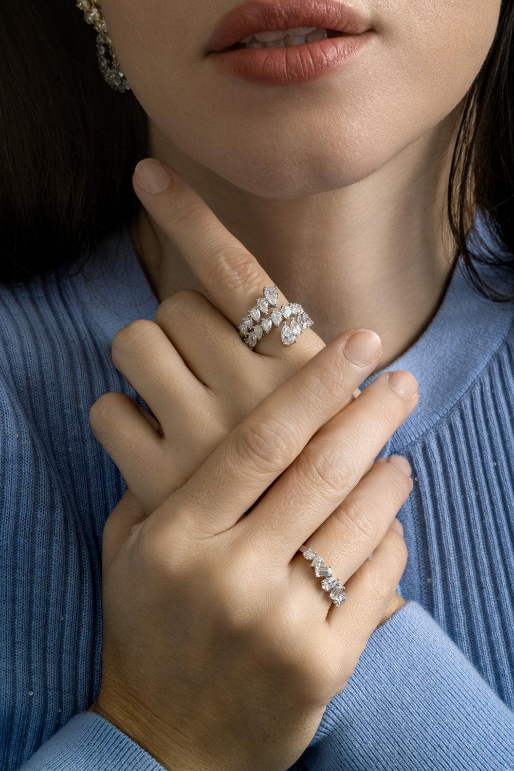 Diamond Raindrop Ring - Image 3