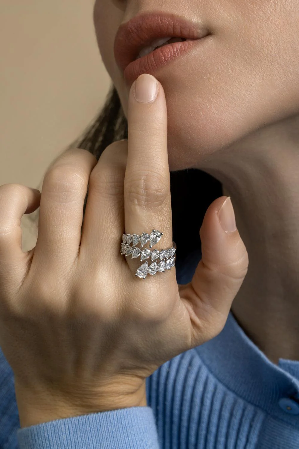 Diamond Raindrop Ring - Image 4