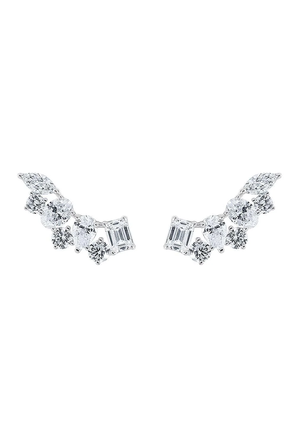 Mixed Cut Diamond Ear Crawlers