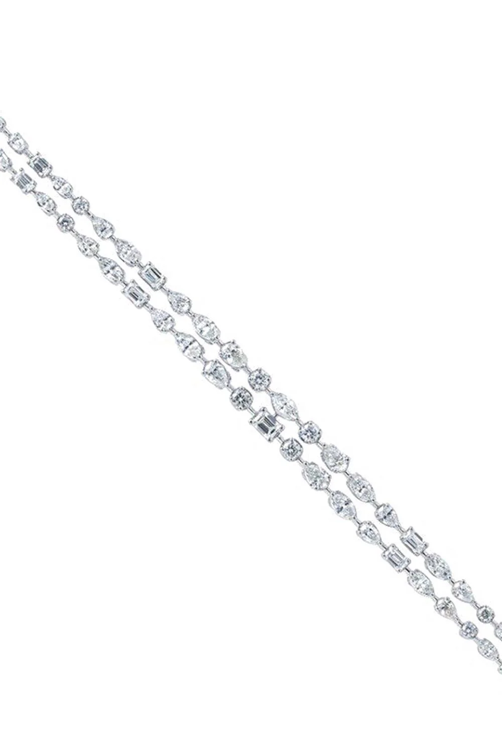 Mixed Diamond Two Line Bracelet