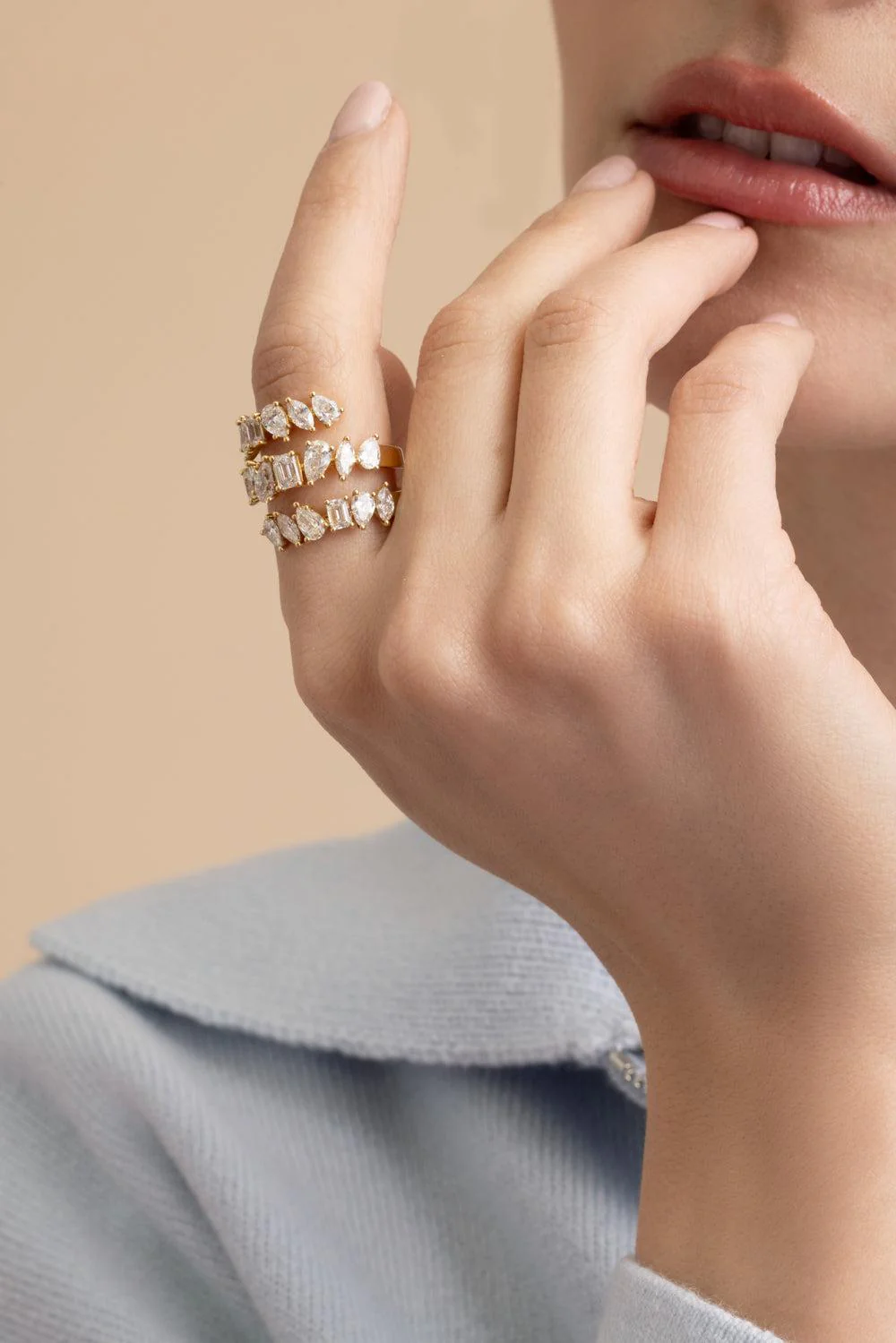Multi Diamond Three Wrap ring - Image 2
