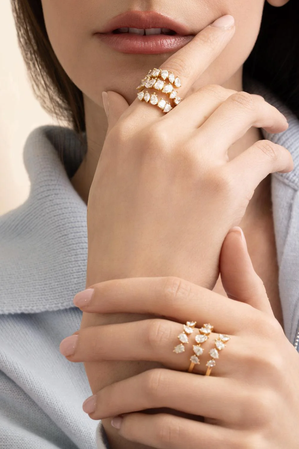 Multi Diamond Three Wrap ring - Image 3