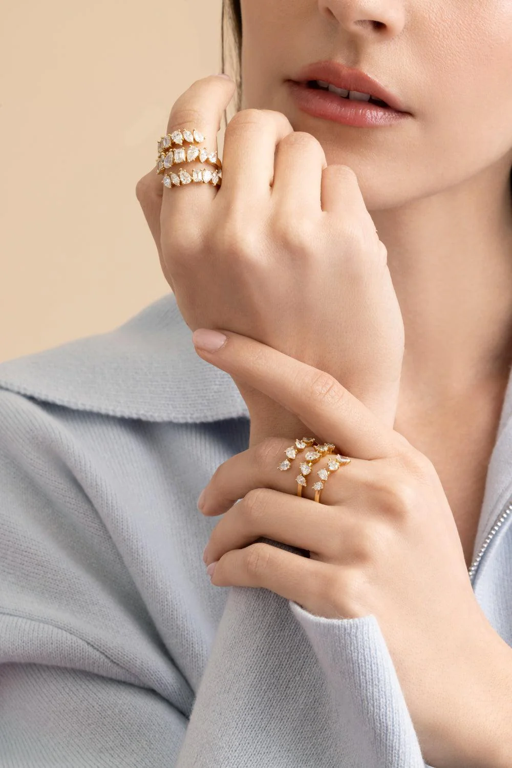 Multi Diamond Three Wrap ring - Image 4