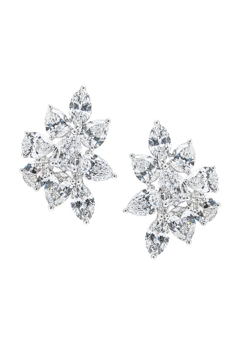 Pear Diamond Cluster Earrings