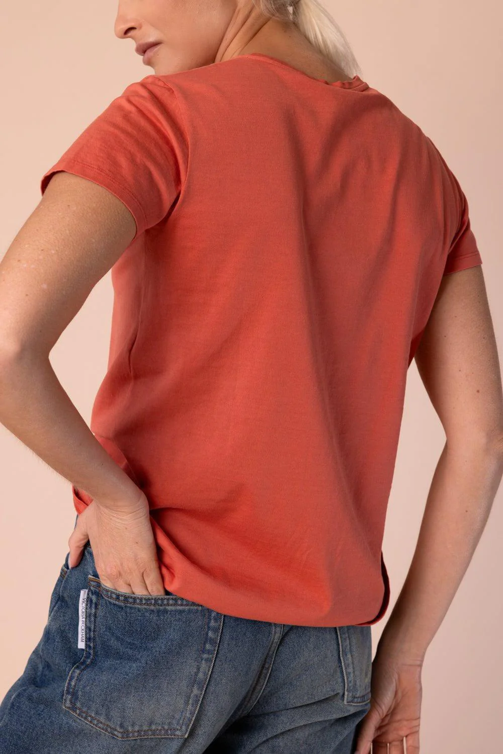 Crew Neck Tee - Coral - Image 3