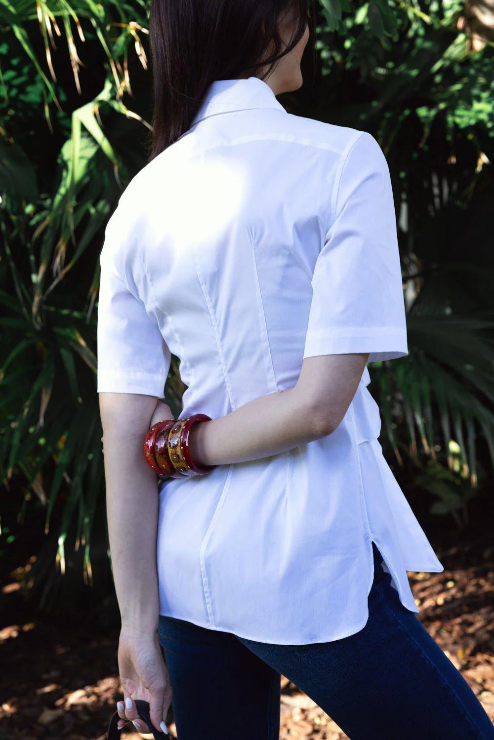 Elbow Sleeve Tie Waist Top - Image 5