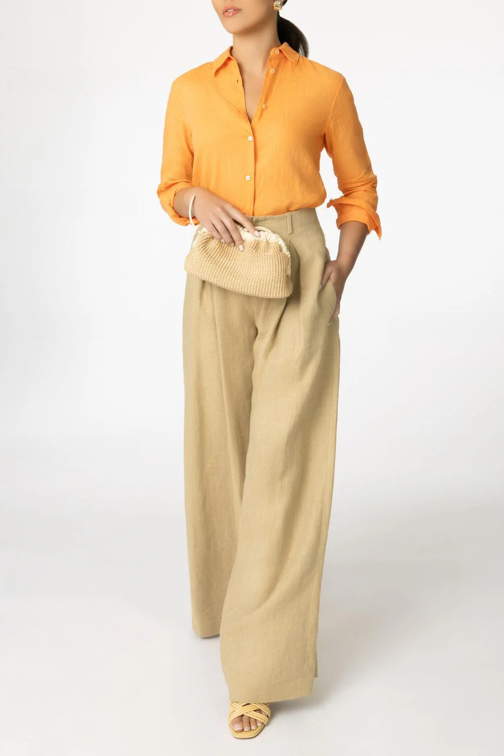 Long Sleeve Mod Shirt - Orange - Image 2