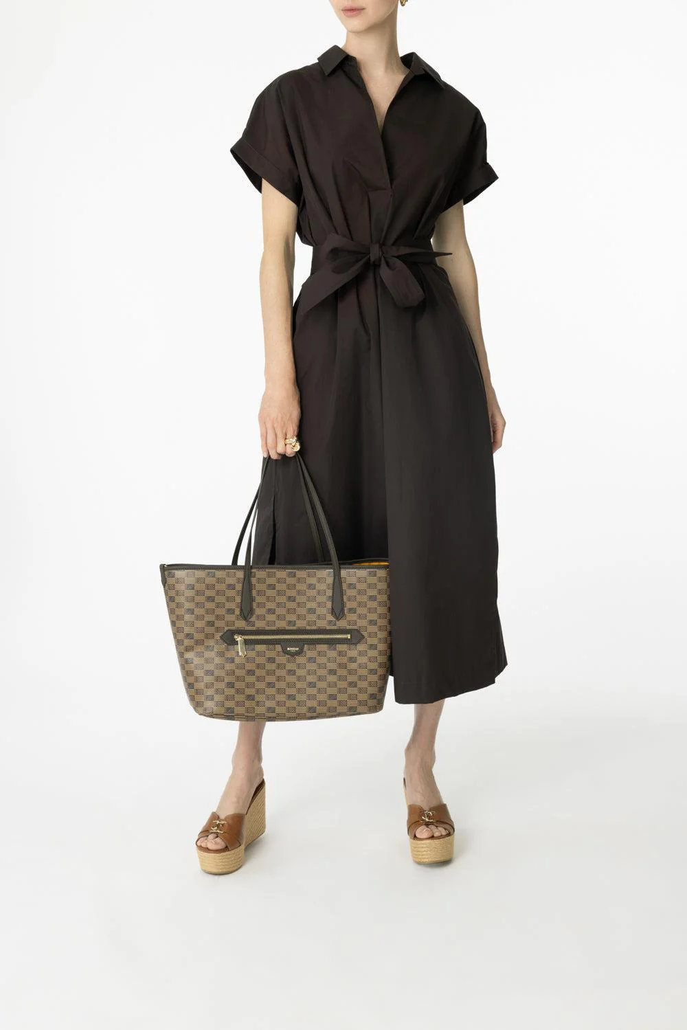Short Sleeve Belted Midi Dress - Image 2