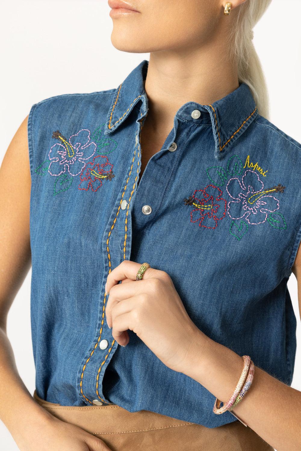 Sleeveless Embroidered Top - Image 3