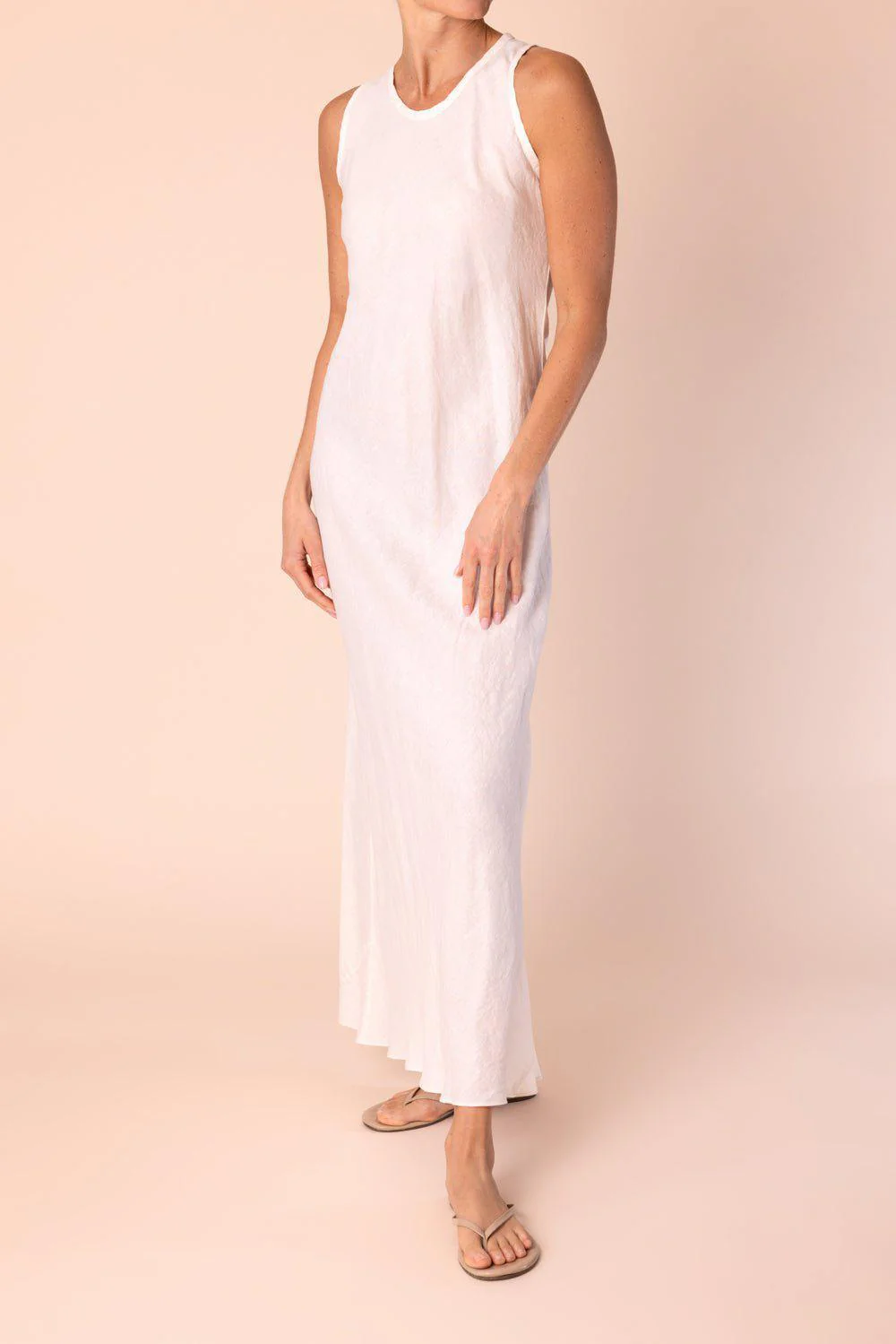 Sleeveless Vneck Dress - Naturale - Image 2