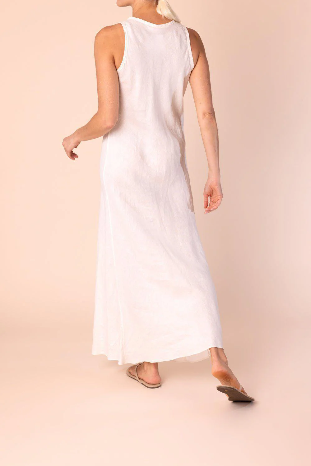 Sleeveless Vneck Dress - Naturale - Image 4