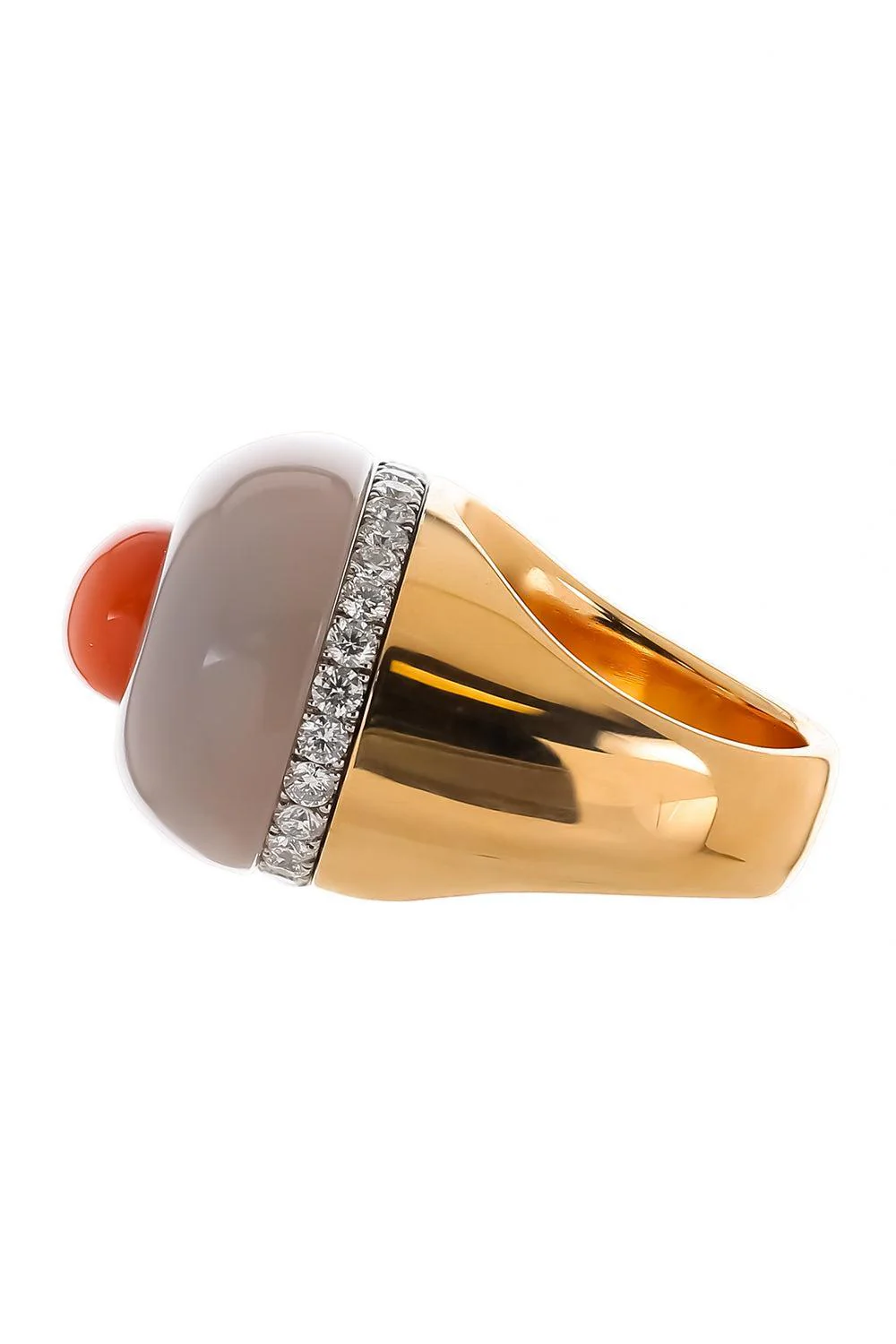 Angel Skin Coral Diamond Pinky Ring - Image 5