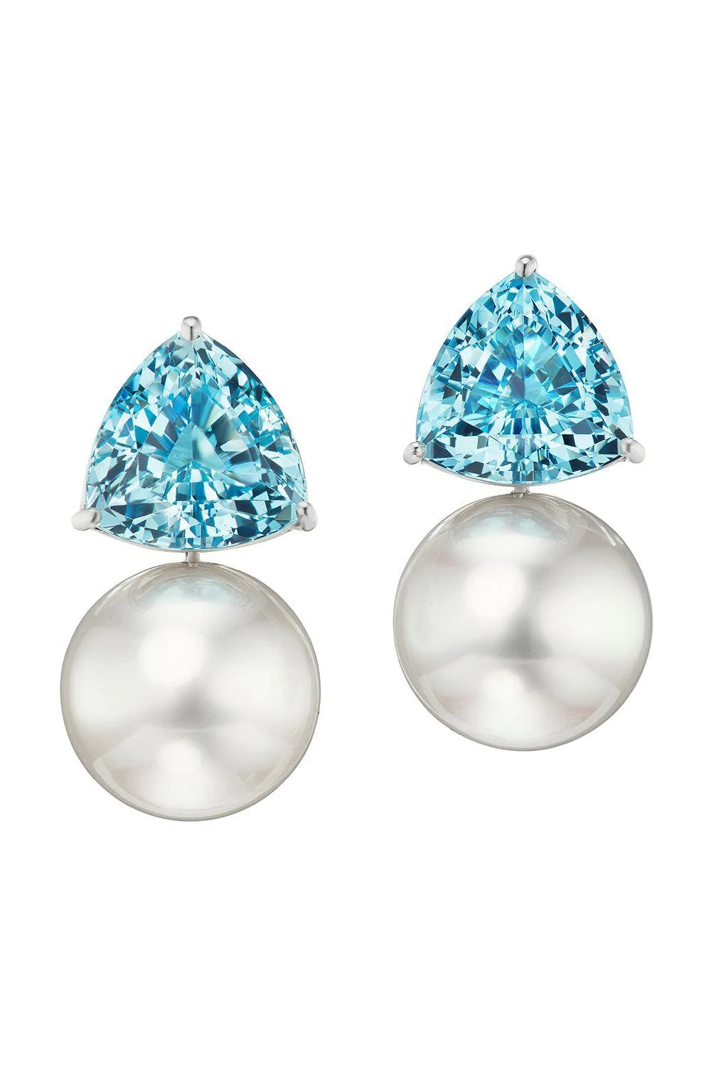 Aquamarine South Sea Cultured Pearl Earrings