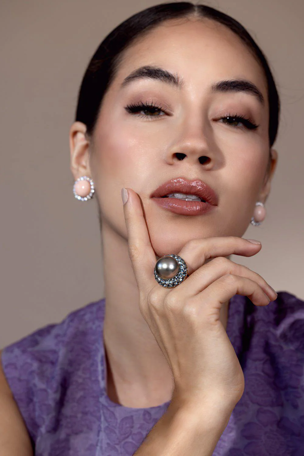 Aquamarine Tahitian Pearl Ring - Image 3